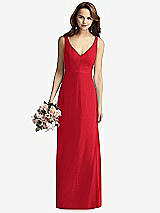Front View Thumbnail - Parisian Red Sleeveless V-Back Long Trumpet Gown