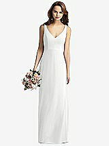 Front View Thumbnail - White Sleeveless V-Back Long Trumpet Gown