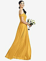 Alt View 1 Thumbnail - NYC Yellow Cold-Shoulder V-Back Chiffon Maxi Dress