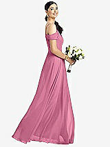 Alt View 1 Thumbnail - Orchid Pink Cold-Shoulder V-Back Chiffon Maxi Dress