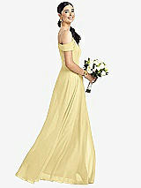 Alt View 1 Thumbnail - Pale Yellow Cold-Shoulder V-Back Chiffon Maxi Dress