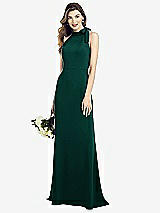 Alt View 1 Thumbnail - Evergreen Bow-Neck Open-Back Trumpet Gown
