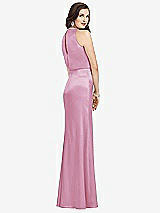 Rear View Thumbnail - Powder Pink Sleeveless Blouson Bodice Trumpet Gown