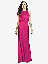 Front View Thumbnail - Think Pink Sleeveless Blouson Bodice Trumpet Gown