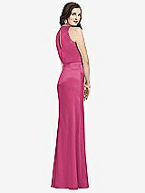 Rear View Thumbnail - Tea Rose Sleeveless Blouson Bodice Trumpet Gown