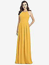 Front View Thumbnail - NYC Yellow Criss Cross Back Crepe Halter Dress with Pockets