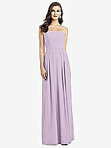 Alt View 1 Thumbnail - Pale Purple Strapless Pleated Skirt Crepe Dress with Pockets