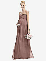 Front View Thumbnail - Sienna Strapless Chiffon Shirred Skirt Maternity Dress