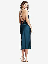 Alt View 1 Thumbnail - Atlantic Blue Cowl-Neck Convertible Midi Slip Dress - Piper
