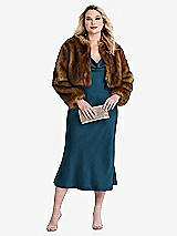 Alt View 4 Thumbnail - Atlantic Blue Cowl-Neck Convertible Midi Slip Dress - Piper
