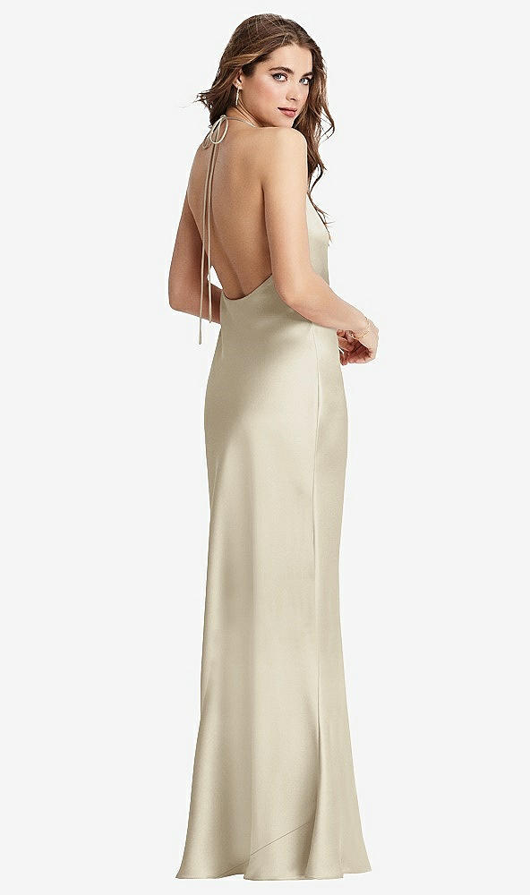 Front View - Champagne Cowl-Neck Convertible Maxi Slip Dress - Reese