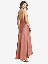 Rear View Thumbnail - Desert Rose Asymmetrical Drop Waist High-Low Slip Dress - Devon