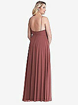 Alt View 2 Thumbnail - English Rose High Neck Chiffon Maxi Dress with Front Slit - Lela