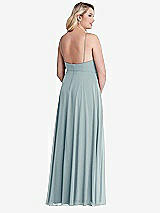 Alt View 2 Thumbnail - Morning Sky High Neck Chiffon Maxi Dress with Front Slit - Lela