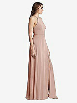 Side View Thumbnail - Toasted Sugar High Neck Chiffon Maxi Dress with Front Slit - Lela