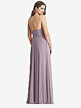 Rear View Thumbnail - Lilac Dusk Chiffon Maxi Wrap Dress with Sash - Cora