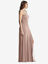 Side View Thumbnail - Bliss Square Neck Chiffon Maxi Dress with Front Slit - Elliott