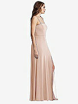 Side View Thumbnail - Cameo Square Neck Chiffon Maxi Dress with Front Slit - Elliott