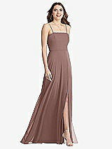 Front View Thumbnail - Sienna Square Neck Chiffon Maxi Dress with Front Slit - Elliott
