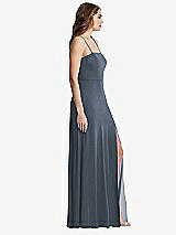 Side View Thumbnail - Silverstone Square Neck Chiffon Maxi Dress with Front Slit - Elliott