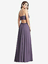 Rear View Thumbnail - Lavender Ruffled Chiffon Cutout Maxi Dress - Jessie