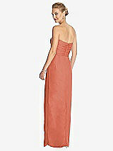Rear View Thumbnail - Terracotta Copper Strapless Draped Chiffon Maxi Dress - Lila