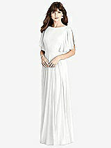 Rear View Thumbnail - White Split Sleeve Backless Maxi Dress - Lila