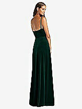 Rear View Thumbnail - Evergreen Velvet Wrap Maxi Dress with Pockets