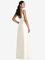 Rear View Thumbnail - Ivory Pleated Bodice Open-Back Maxi Dress with Pockets