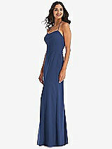 Side View Thumbnail - Sailor Spaghetti Strap Tie Halter Backless Trumpet Gown