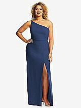 Front View Thumbnail - Sailor Skinny One-Shoulder Trumpet Gown with Front Slit
