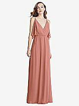 Alt View 3 Thumbnail - Desert Rose Convertible Cold-Shoulder Draped Wrap Maxi Dress