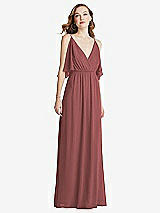Alt View 3 Thumbnail - English Rose Convertible Cold-Shoulder Draped Wrap Maxi Dress