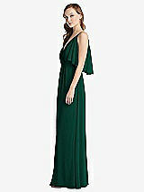 Alt View 2 Thumbnail - Hunter Green Convertible Cold-Shoulder Draped Wrap Maxi Dress