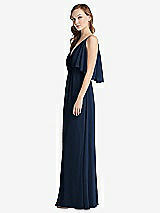 Alt View 2 Thumbnail - Midnight Navy Convertible Cold-Shoulder Draped Wrap Maxi Dress