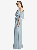 Side View Thumbnail - Mist Convertible Cold-Shoulder Draped Wrap Maxi Dress