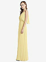 Alt View 2 Thumbnail - Pale Yellow Convertible Cold-Shoulder Draped Wrap Maxi Dress