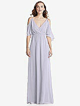 Front View Thumbnail - Silver Dove Convertible Cold-Shoulder Draped Wrap Maxi Dress