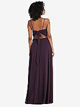Rear View Thumbnail - Aubergine Tie-Back Cutout Maxi Dress with Front Slit