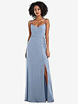 Front View Thumbnail - Cloudy Tie-Back Cutout Maxi Dress with Front Slit