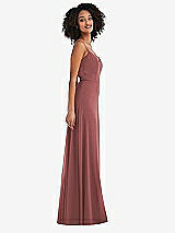 Side View Thumbnail - English Rose Tie-Back Cutout Maxi Dress with Front Slit