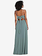 Rear View Thumbnail - Icelandic Tie-Back Cutout Maxi Dress with Front Slit
