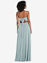 Rear View Thumbnail - Morning Sky Tie-Back Cutout Maxi Dress with Front Slit