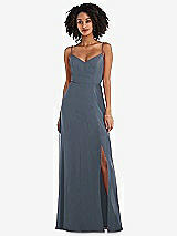 Front View Thumbnail - Silverstone Tie-Back Cutout Maxi Dress with Front Slit