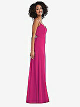 Side View Thumbnail - Think Pink Tie-Back Cutout Maxi Dress with Front Slit