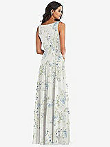 Alt View 5 Thumbnail - Bleu Garden Deep V-Neck Chiffon Maxi Dress