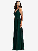 Alt View 4 Thumbnail - Evergreen Deep V-Neck Chiffon Maxi Dress
