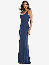 Side View Thumbnail - Sailor Scoop Neck Open-Back Trumpet Gown
