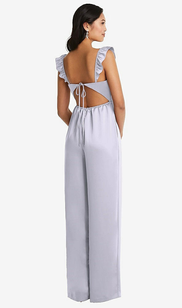 Back View - Silver Dove Ruffled Sleeve Tie-Back Jumpsuit with Pockets