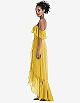 Side View Thumbnail - Marigold Off-the-Shoulder Ruffled High Low Maxi Dress